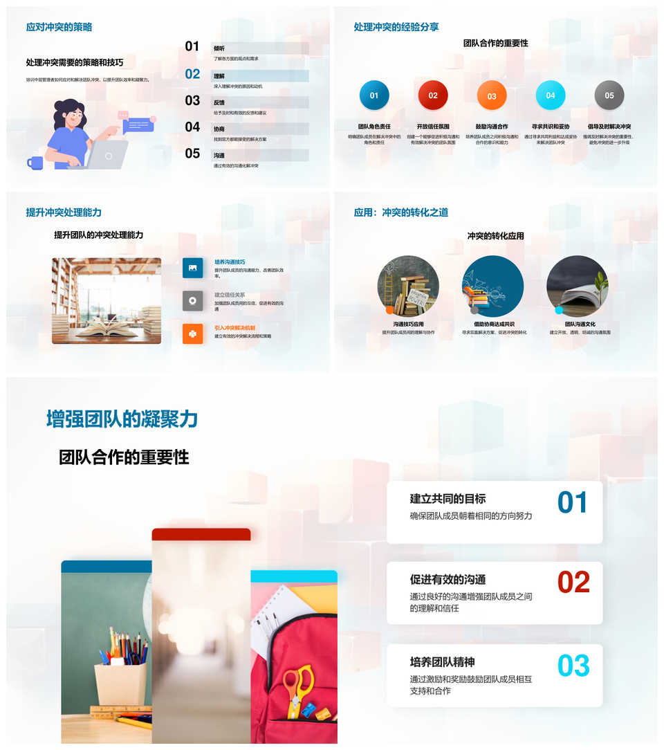 中层管理团队冲突转化通达艺术培训研讨PPT模板