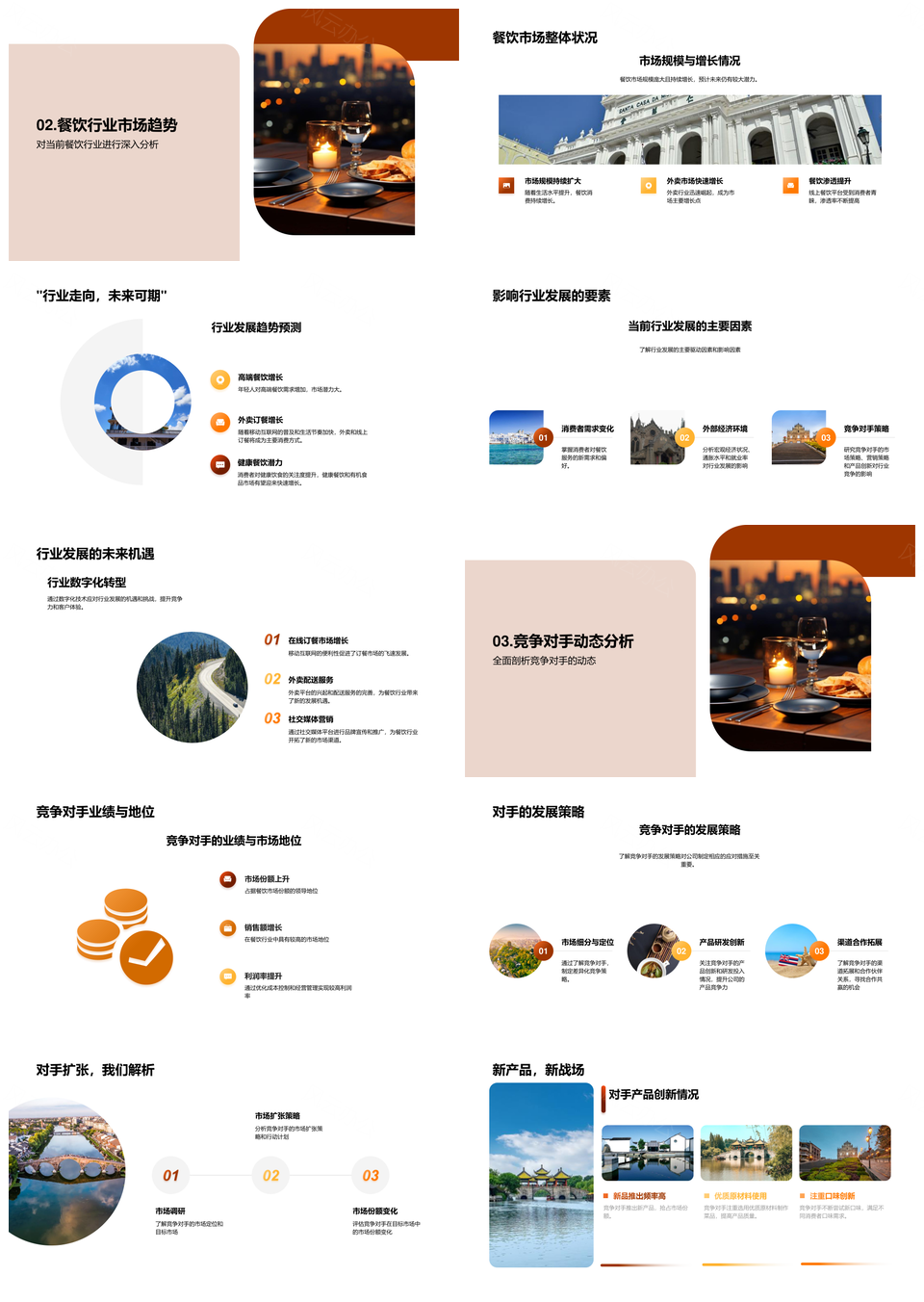 餐饮市场展望公司业绩丰盛餐桌概览PPT模板