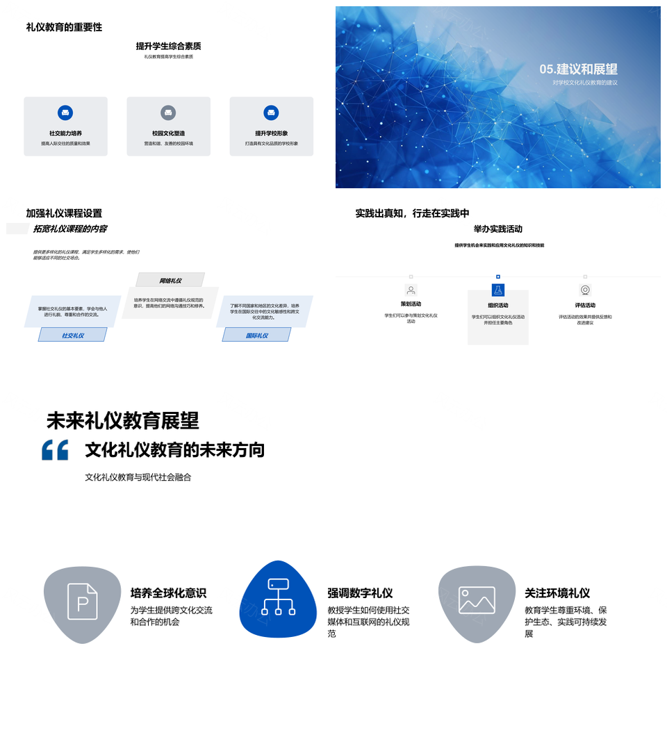 文化礼仪教育提升学生社交素质能力PPT模板