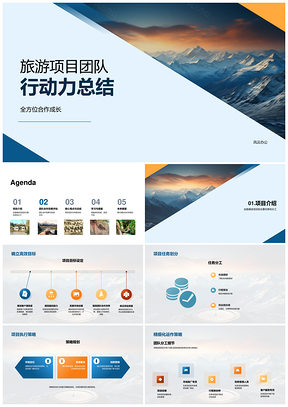 旅游项目团队行动力合作执行总结PPT模板