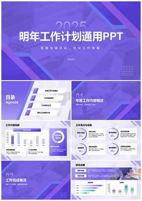 2025年度工作总结与明年目标计划工作规划PPT模板