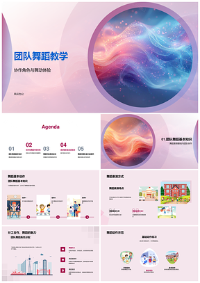 小学团队协作舞蹈角色教学PPT模板