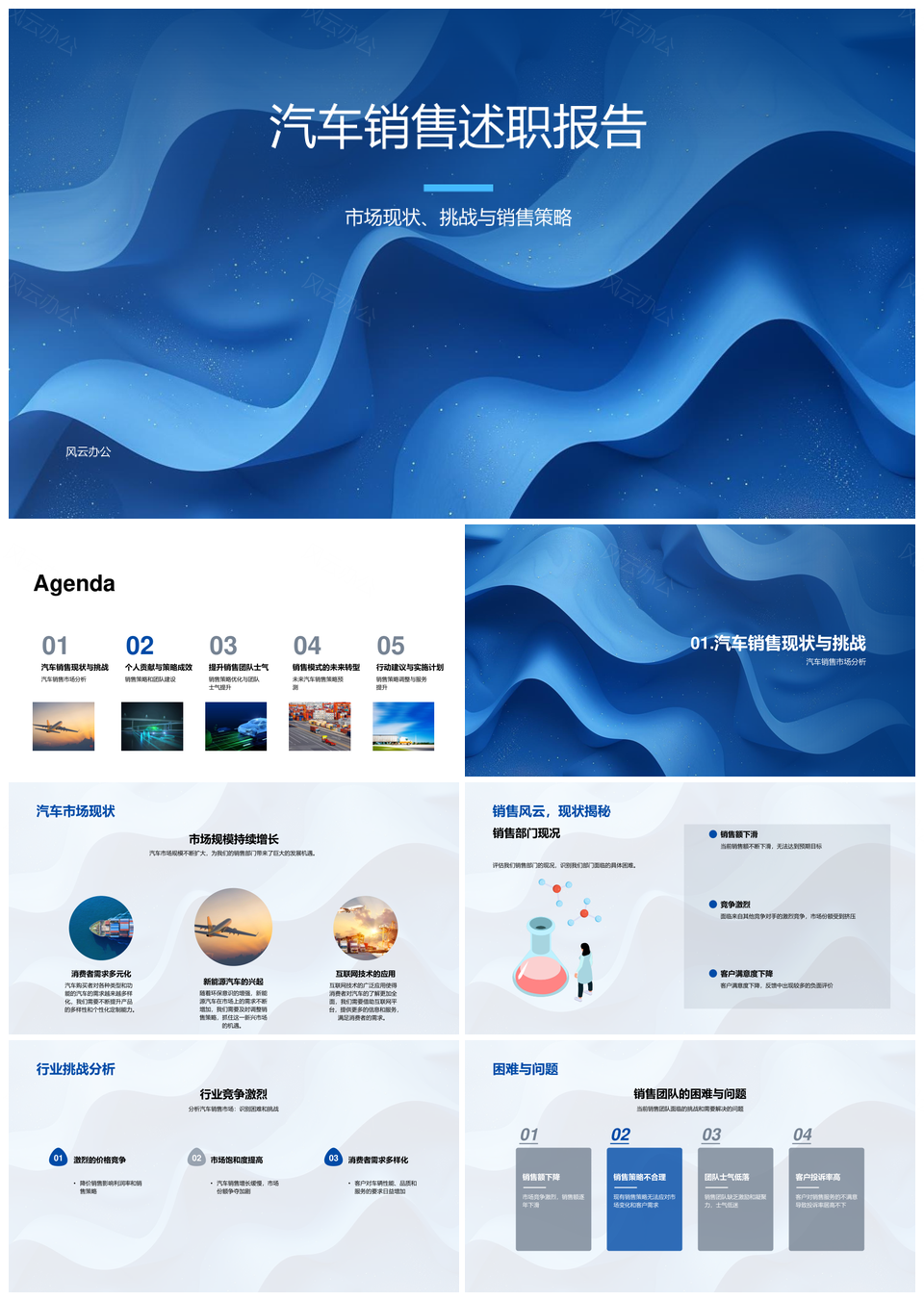 汽车销售市场挑战与团队策略优化提升业绩PPT模板