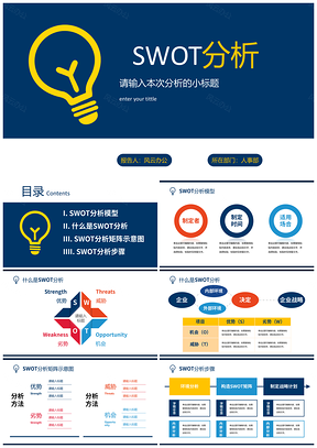 企业培训管理SWOT分析模板关系图案例PPT模板