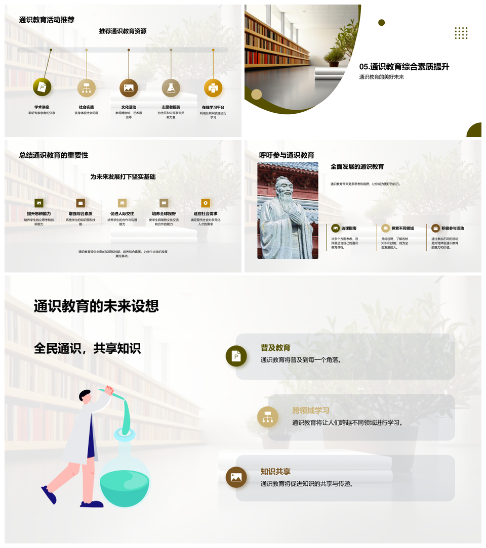 通识教育全面提升思维认知与社会需求PPT模板