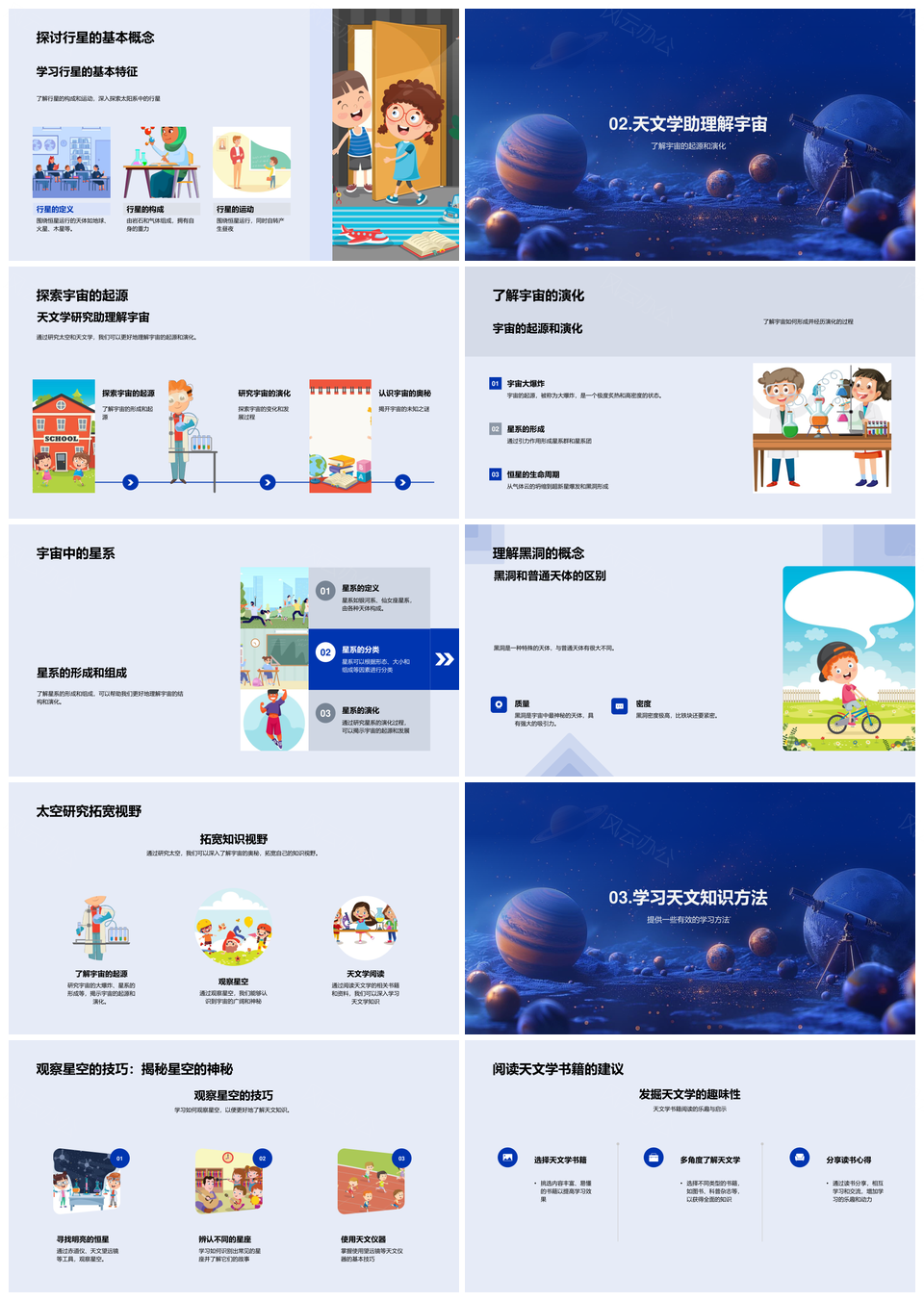 天文学宇宙起源演化星辰观测研究PPT模板