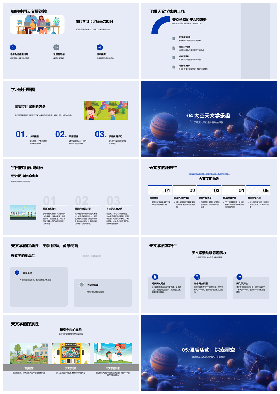 天文学宇宙起源演化星辰观测研究PPT模板