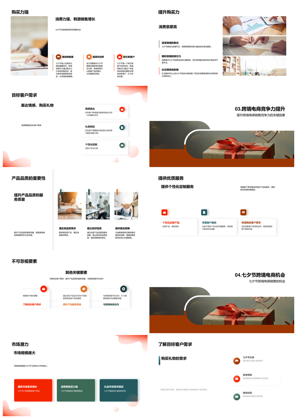 七夕跨境电商礼盒策略机遇挑战国际客户PPT模板