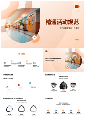 学校内外活动规范与安全自我管理促成长PPT模板