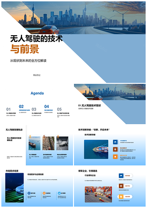 无人驾驶技术创新驱动市场政策前景PPT模板
