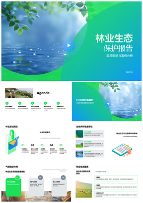林业生态保护政策影响与案例分析报告PPT模板