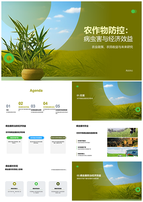 农作物病虫害防治增效与农业经济提升PPT模板