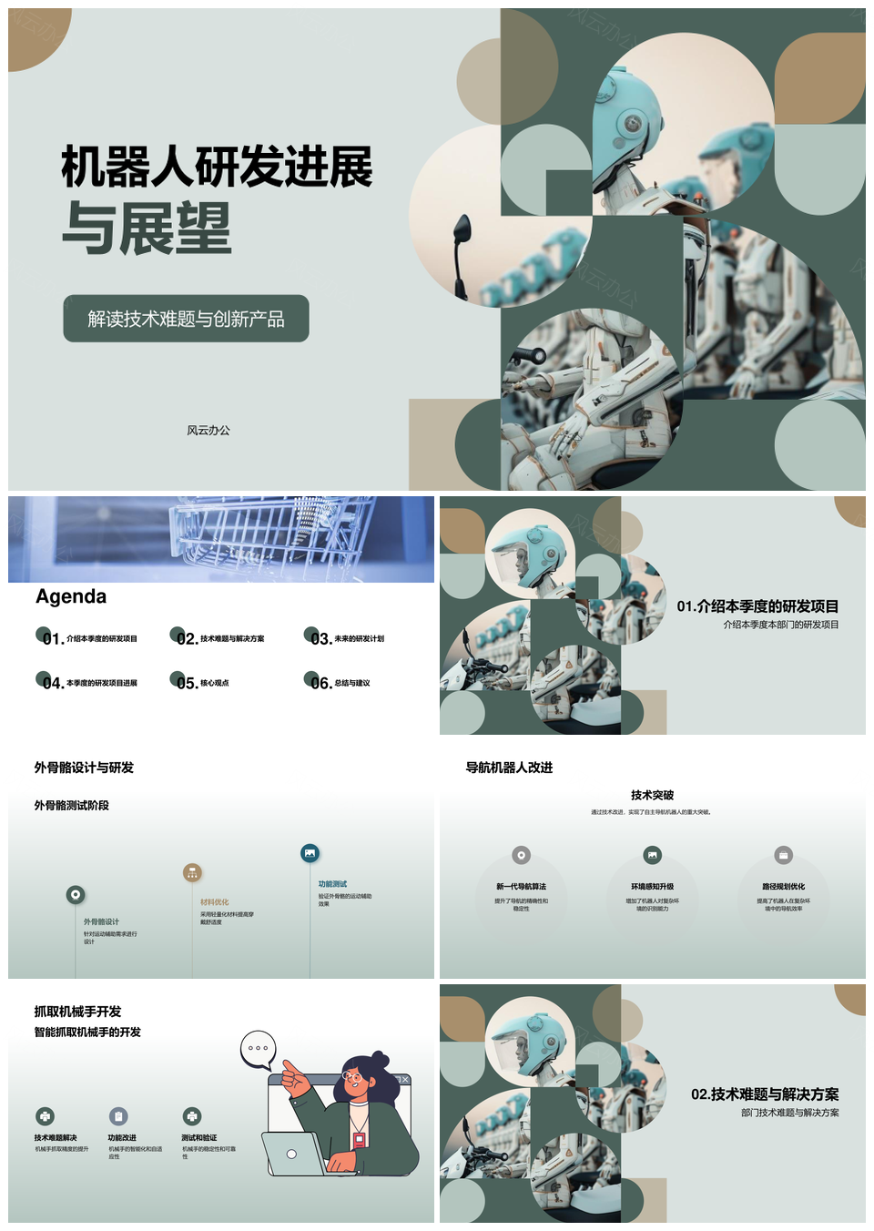 机器人公司新型外骨骼研发成果及发展方向PPT模板