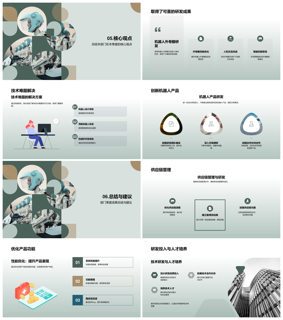机器人公司新型外骨骼研发成果及发展方向PPT模板