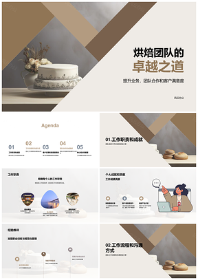 面包糕点团队职责总结效率提升PPT模板