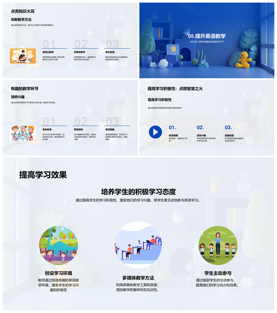 幼儿英语关键期互动教学提升语言能力PPT模板