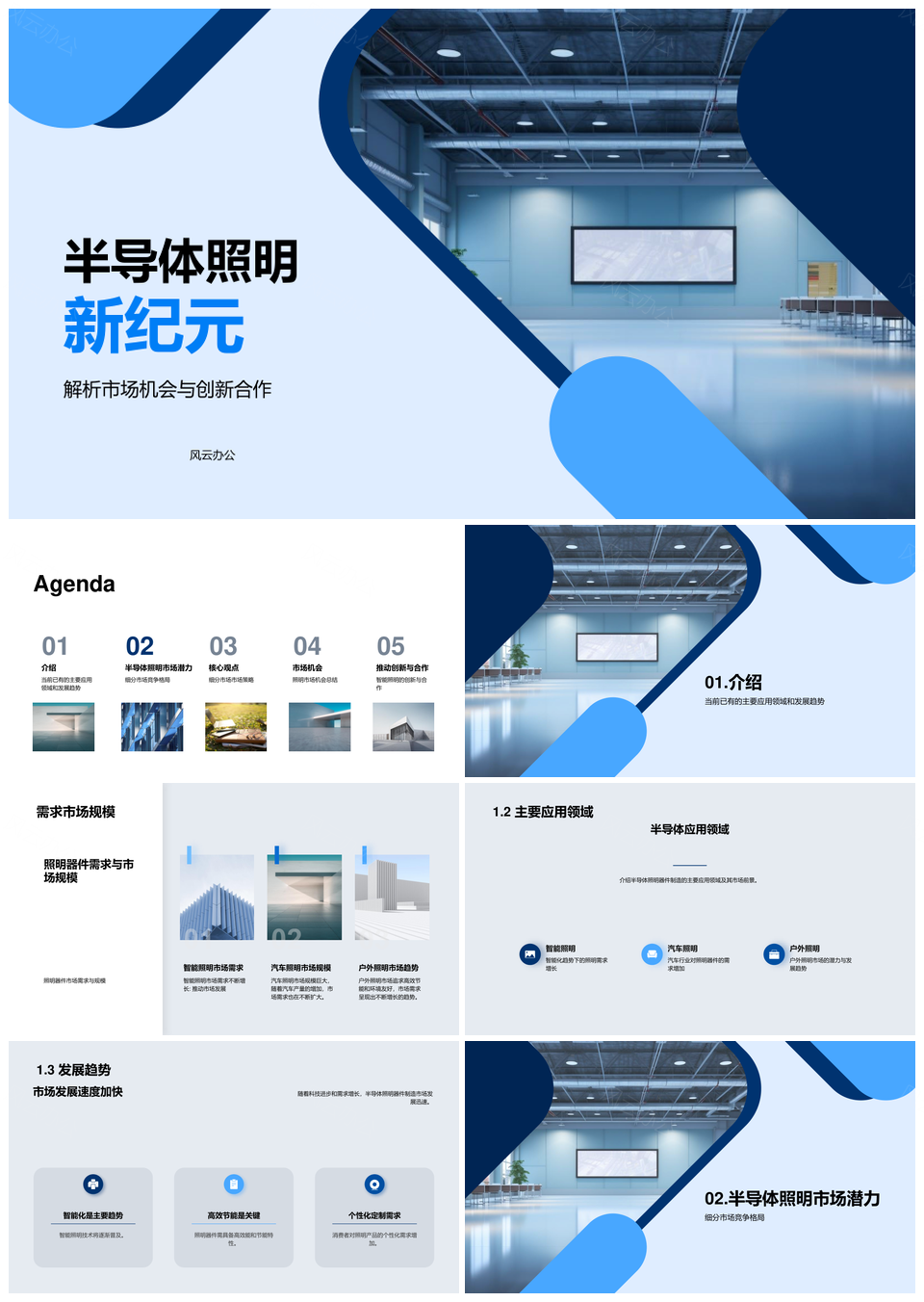 半导体照明器件制造应用市场趋势与投资前景PPT模板