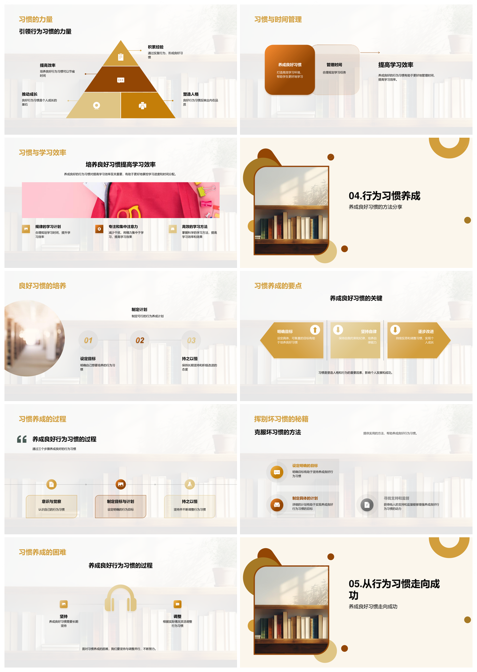 沙漏时间管理培养高效成功习惯PPT模板