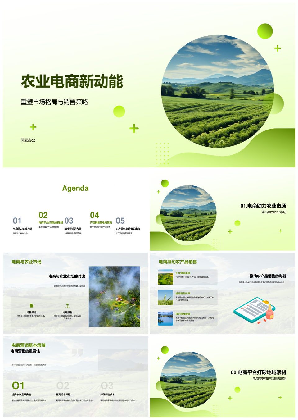 农业电商大数据驱动市场格局与销售策略PPT模板