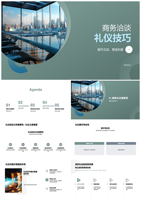银行业务经理商务洽谈礼仪实战提升形象交流PPT模板