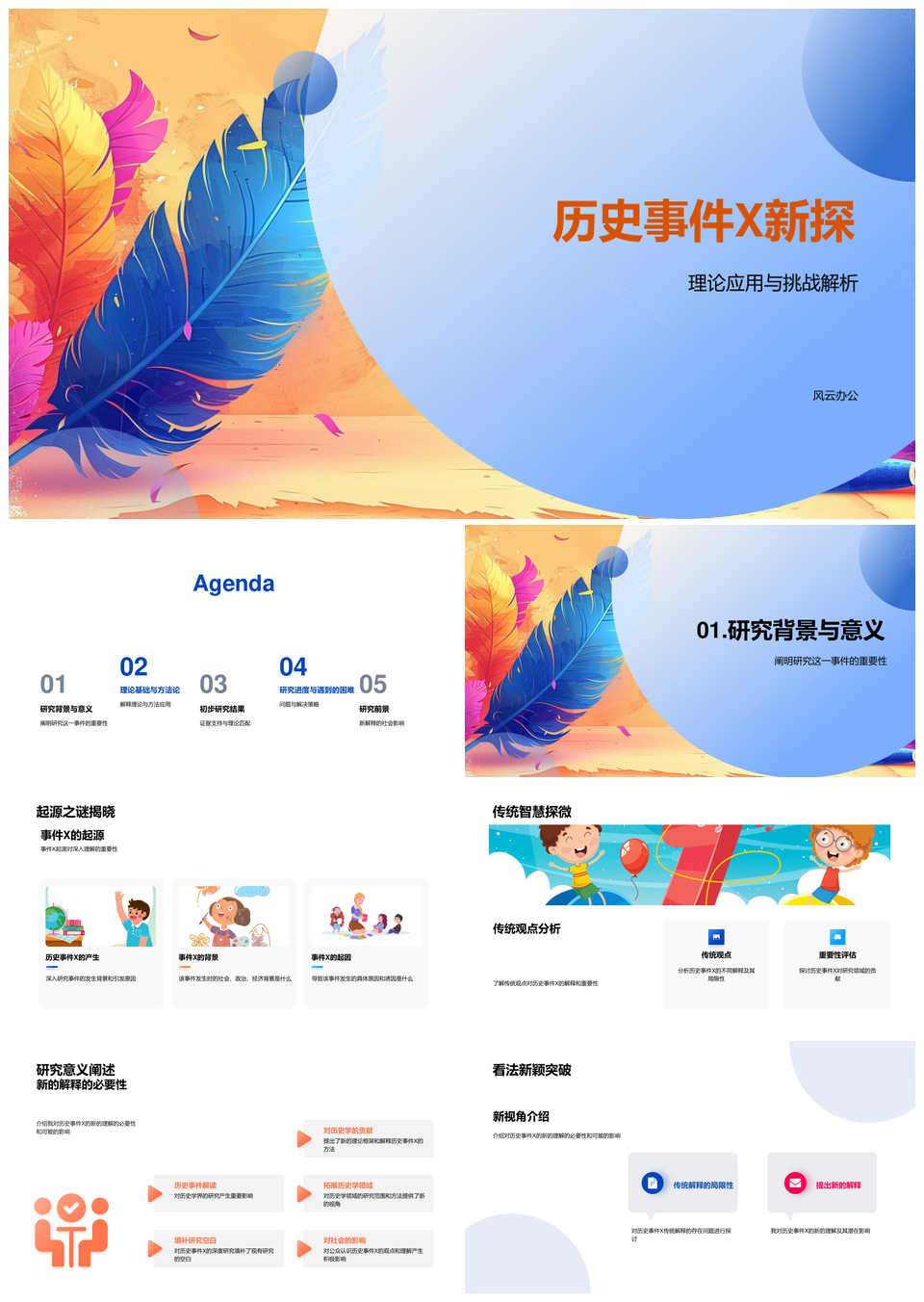 历史事件X理论挑战新解方法策略研究PPT模板