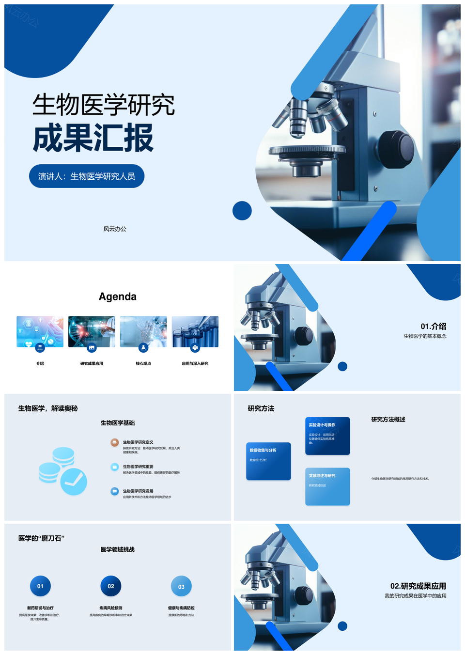 生物医学硕士显微研究答辩专家PPT模板