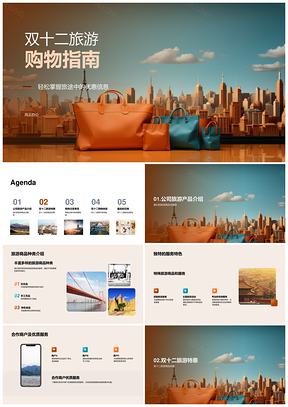 双十二旅游购物优惠全指南PPT模板