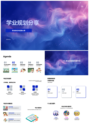 学业职业规划定位实习心得专业兴趣未来方向PPT模板