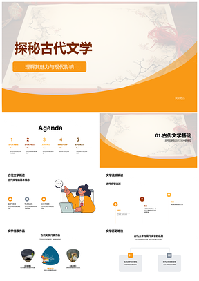 古代文学流派文史哲卷探现代影响PPT模板