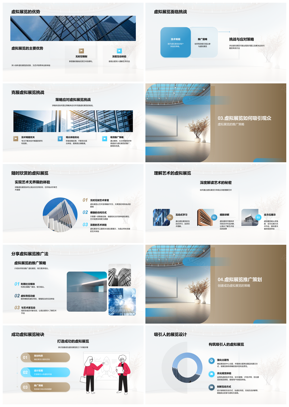 虚拟展览艺术数字未来品牌营销优势挑战PPT模板