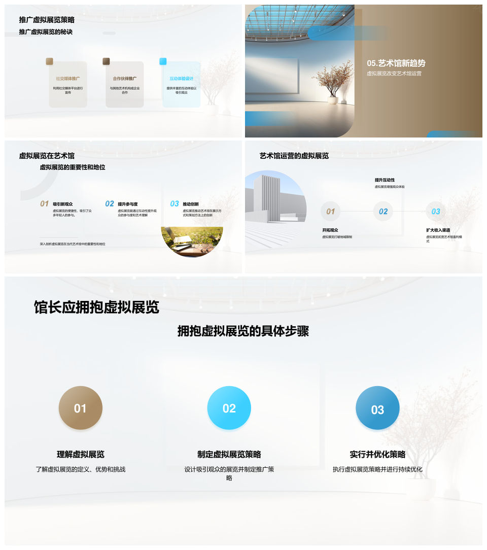 虚拟展览艺术数字未来品牌营销优势挑战PPT模板