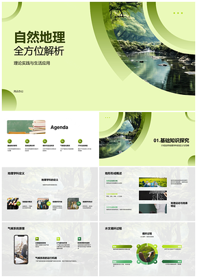 自然地理气候地形水文土壤生物城市规划山脉解析PPT模板