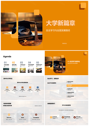 大学新篇自主发展社团实习挑战人际资源路径PPT模板