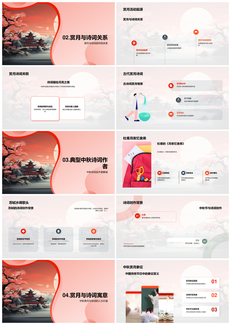 中秋月韵诗词人文赏析创作传说PPT模板