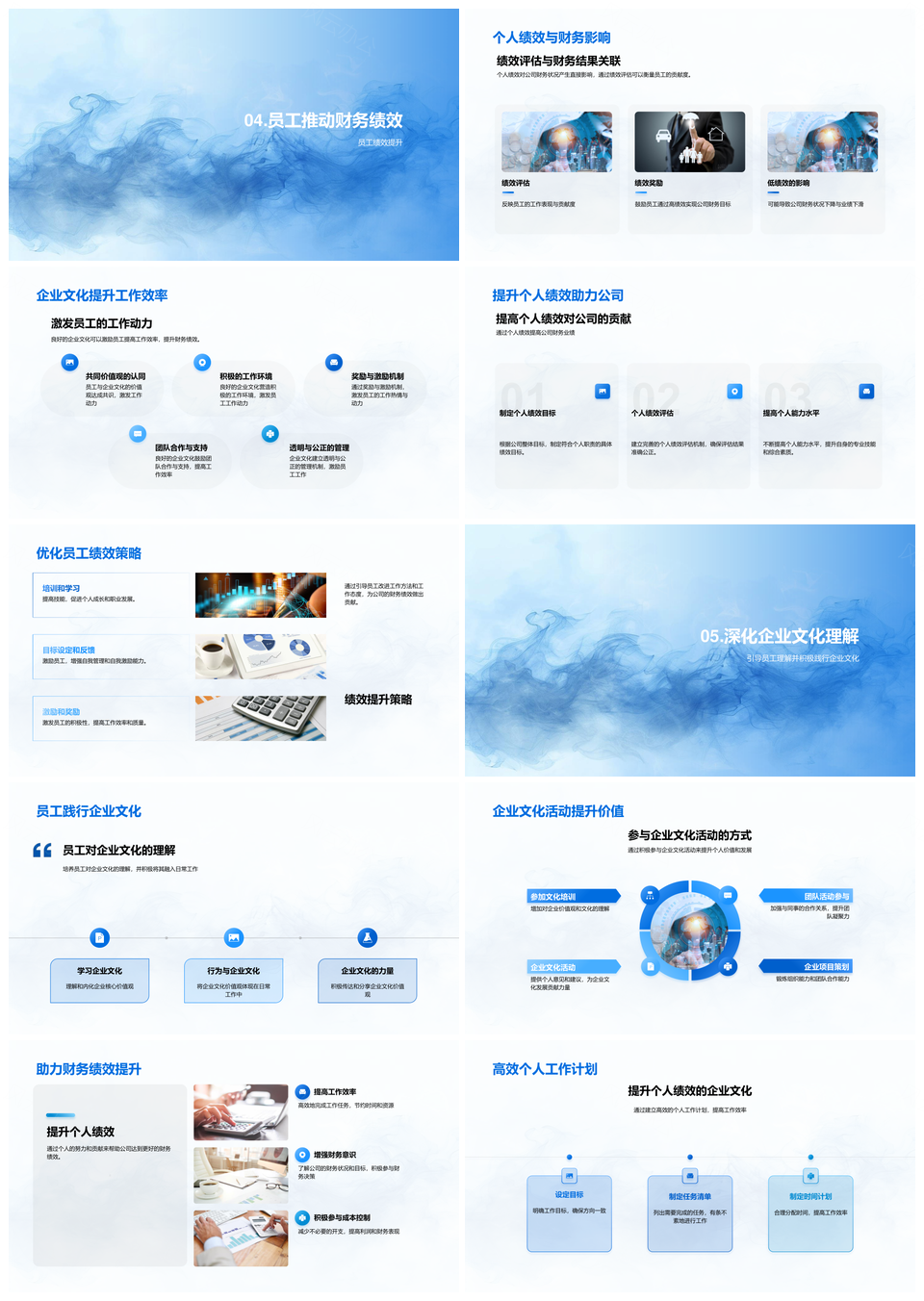 优化企业文化员工践行提升公司财务绩效PPT模板