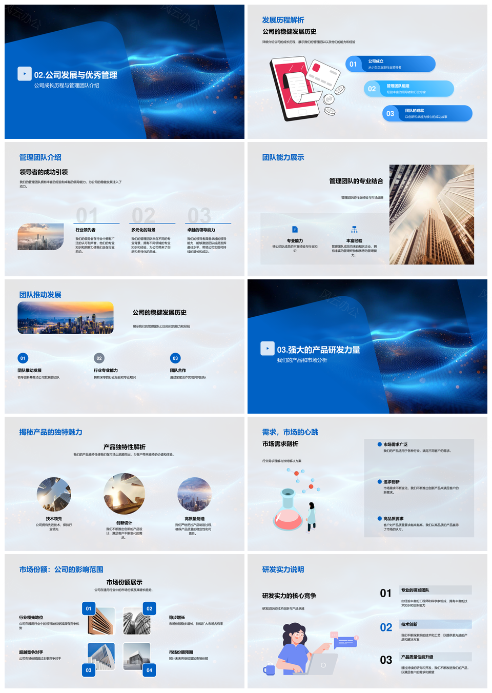 投资者说明会运营成长核心业务与产品研发市场战略PPT模板
