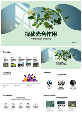 绿色植物光合作用维系生态平衡PPT模板