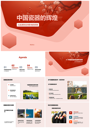 中国瓷器千年技艺艺术影响全球文化贡献PPT模板