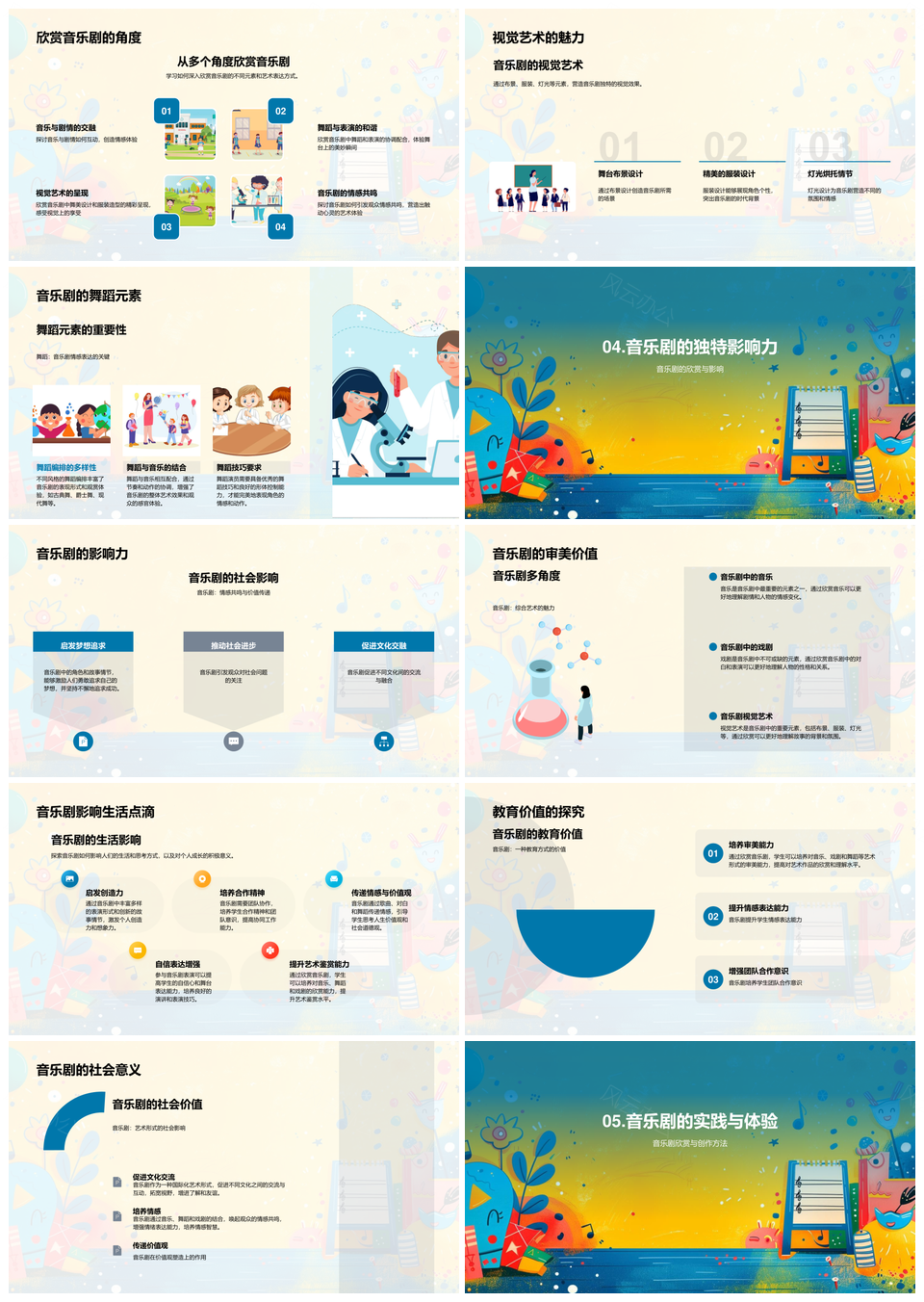 音乐剧教学历史发展阶段特点魅力欣赏PPT模板