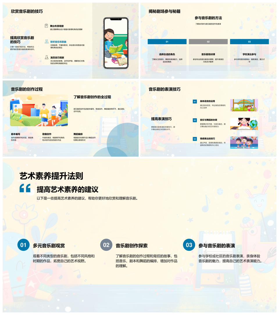 音乐剧教学历史发展阶段特点魅力欣赏PPT模板