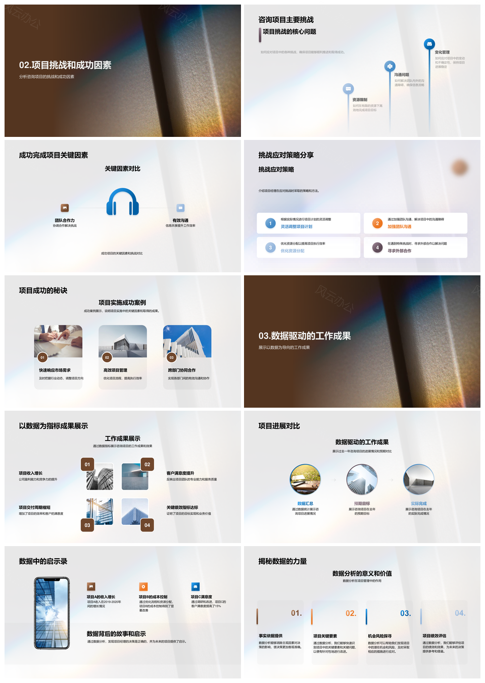 咨询业务年度总结卓越进程熠熠生辉PPT模板