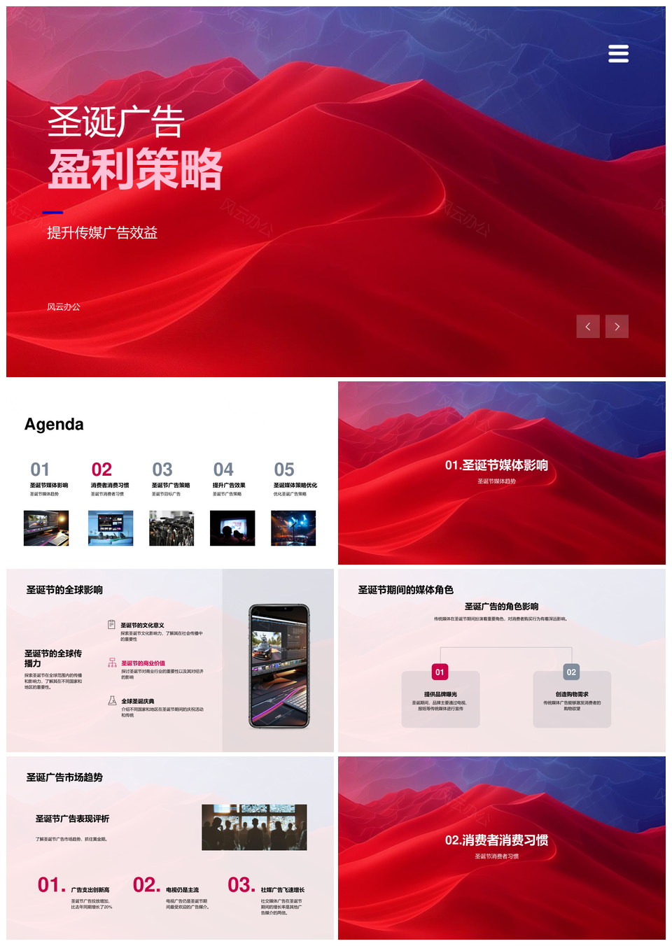 圣诞广告盈利策略优化提升媒体效益PPT模板