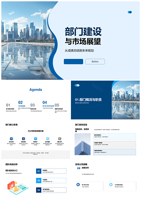 部门建设团队架构与市场战略展望PPT模板