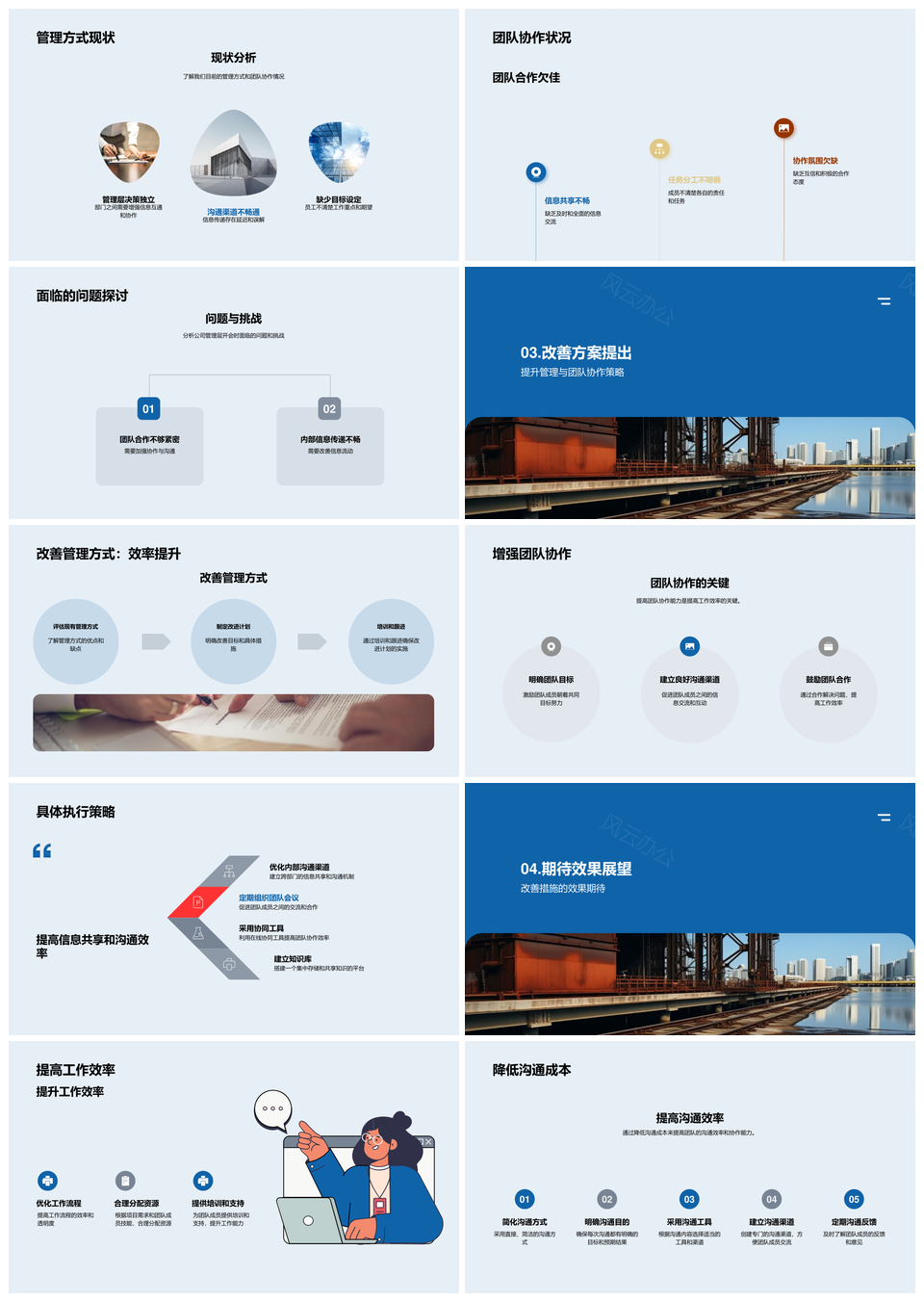 工业机械团队协作效率提升与管理优化PPT模板
