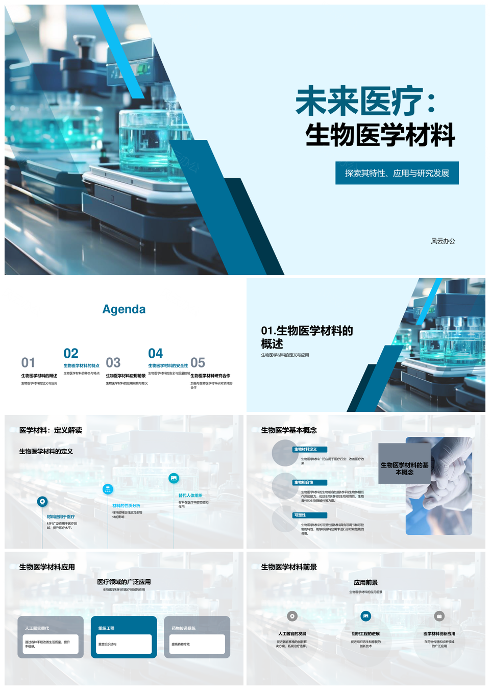 生物医学材料研究发展与医疗应用前景PPT模板