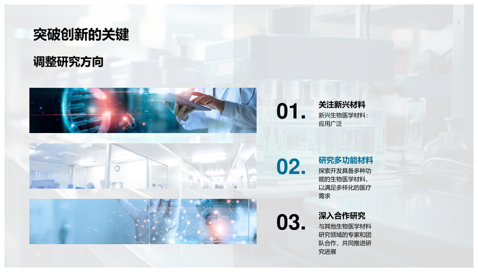 生物医学材料研究发展与医疗应用前景PPT模板