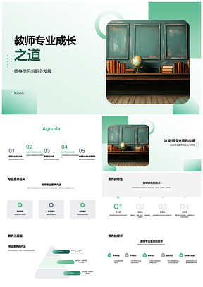 教师专业成长终身学习职业发展PPT模板