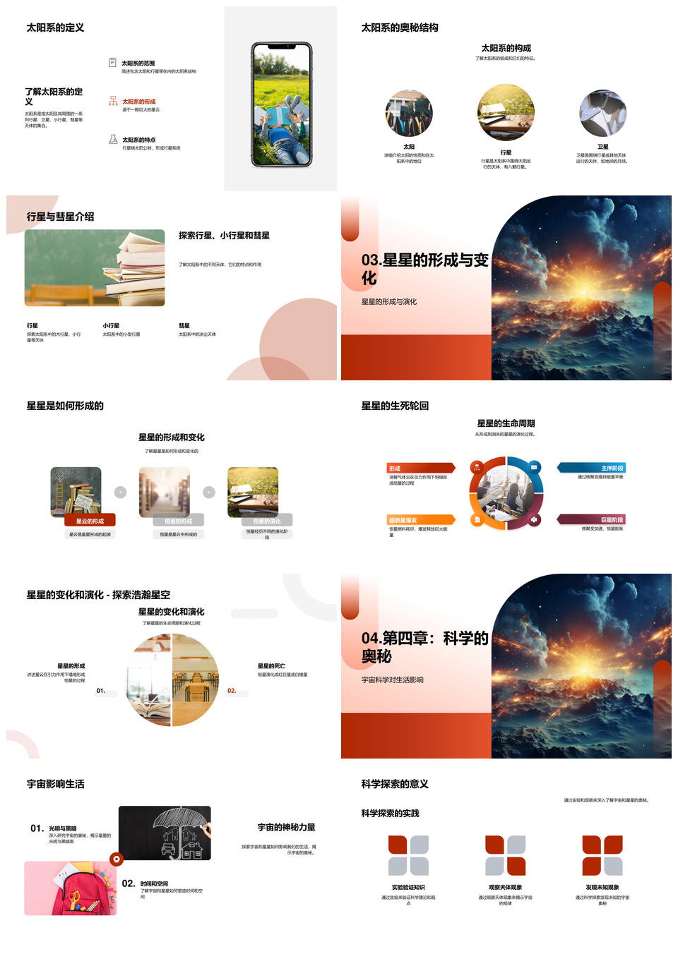宇宙科学探索太阳系行星彗星星系实验PPT模板