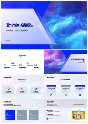 研究生学术成就领导力社区服务奖学金申请报告PPT模板