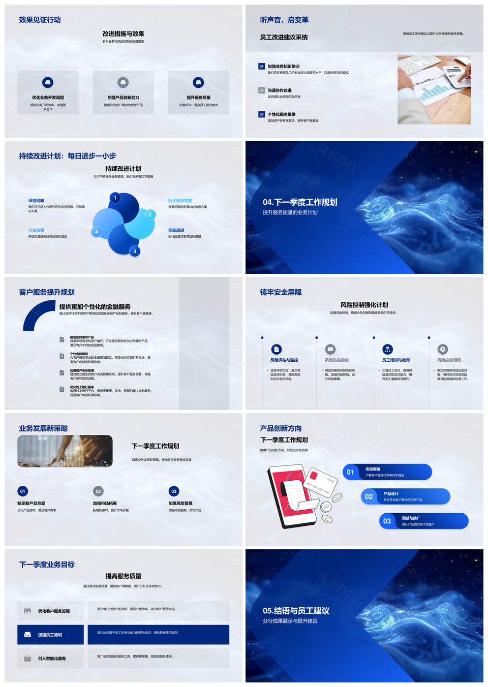 2025银行分行季度业务总结经济环境挑战成果规划PPT模板
